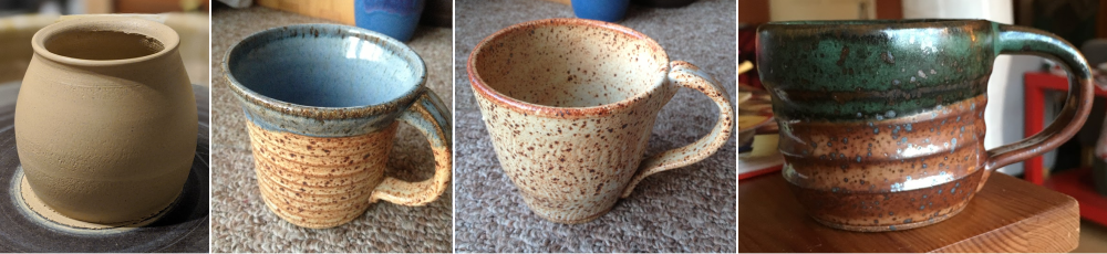a few mugs I made on the pottery wheel