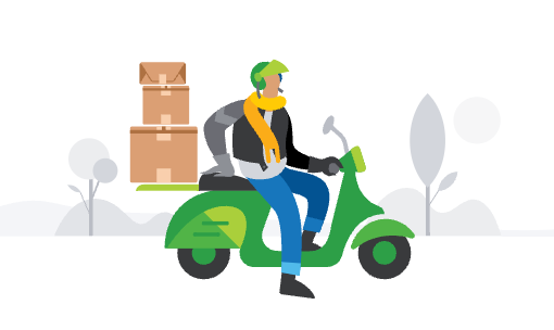 man on scooter illustration